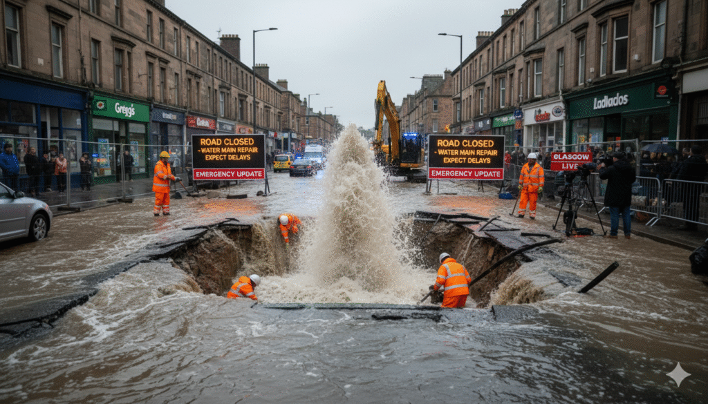 Glasgow Water Main Break Shettleston Road: Updates & Repair News Glasgow Water Main Break Shettleston Road